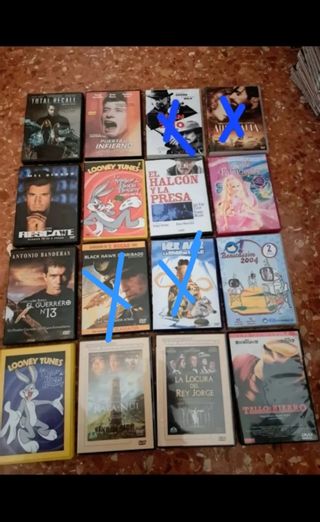 Películas dvd a 1 euro cada una
