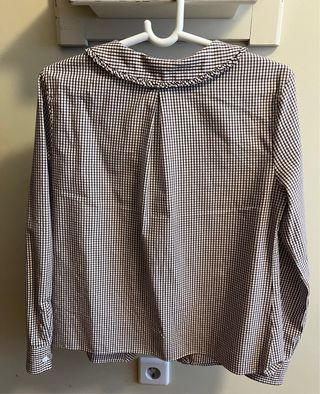 Camisa cuadros vichy marron Zara