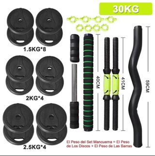JUEGO DE MANCUERNAS O PESAS AJUSTABLES 30KG 2 EN 1