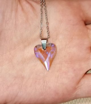 Collar corazón cristal lila