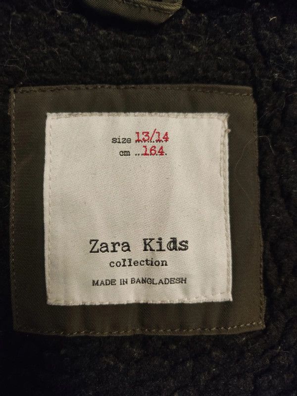 Abrigo verde Zara Kids talla 13-14