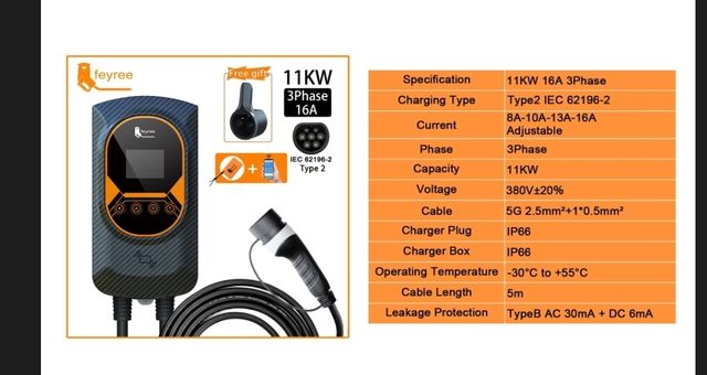 Caricatore elettrico Feyree da 11 KW. Nuovo