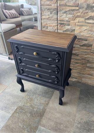 mesitas de noche restauradas madera maciza