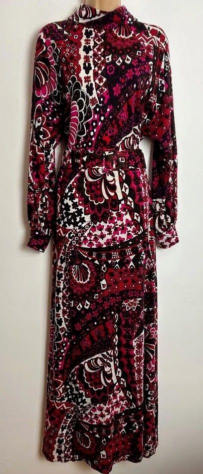 Maxi vestido vintage 70s Psicodelia