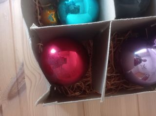 Vecchia scatola per palline di Natale degli anni '70 