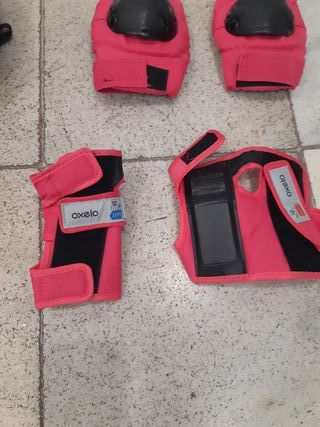 Casco Rodilleras Coderas niña Rosa Decathlon
