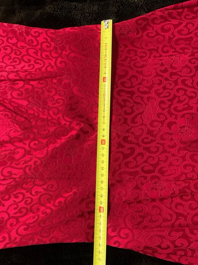 Vestido fiesta rojo jacquard