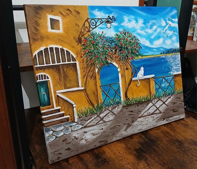 Paesaggio Marino, dipinto a mano