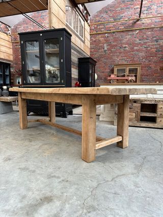 Mesa madera maciza 3 metros patas viga 1