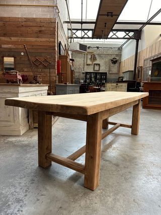 Mesa madera maciza 3 metros patas viga 1