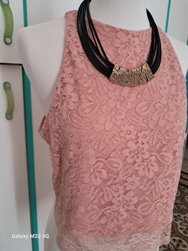 Top in pizzo taglia L Terranova nuovo