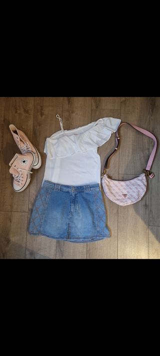 Conjunto falda Hollister T.s Nuevo