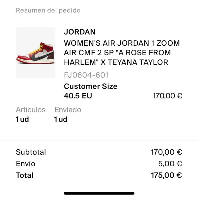 Vendo jordan 1 x teyana taylor 40.5