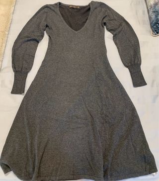 Vestido de punto gris marengo