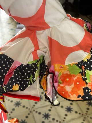 Traje de flamenca coral lunares