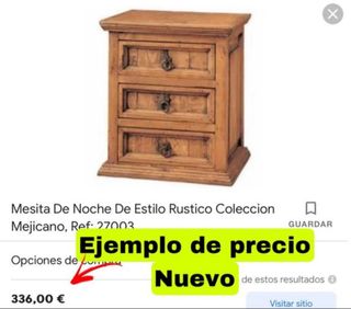 2 Mesitas noche madera MEXICANA