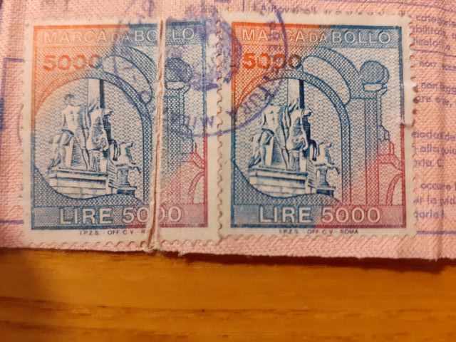 6 bolli passaporto + 6 bolli patente come da foto