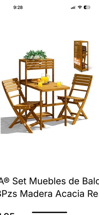 Conjunto balcon plegable