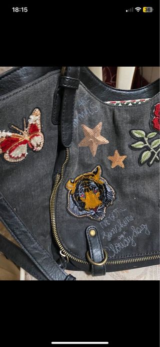 Bolso desigual parches tote