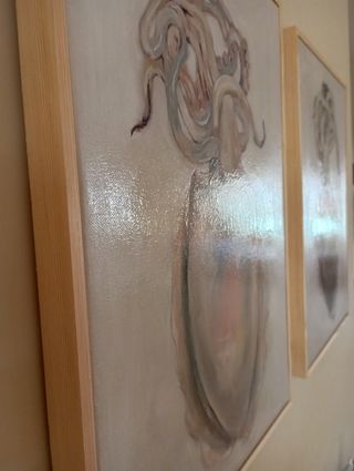 Cuadro oleo díptico Sepias