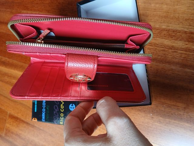 Portafoglio in pelle rosso