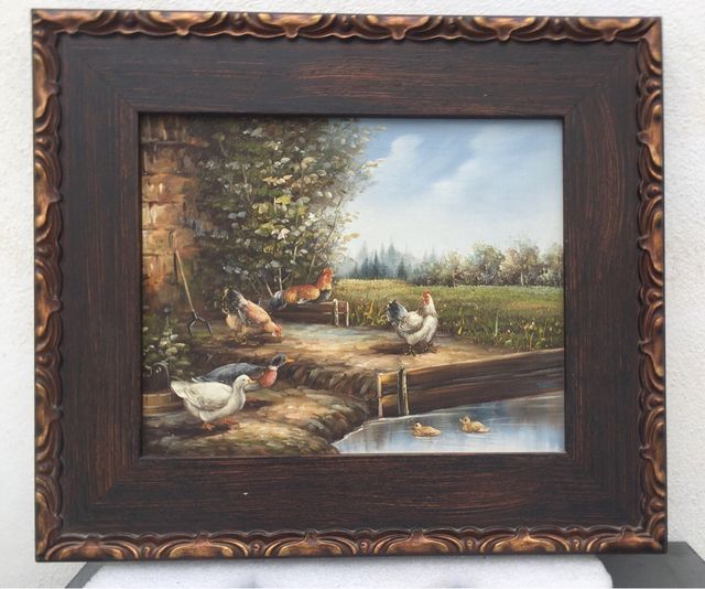 Cuadro al oleo en plumilla