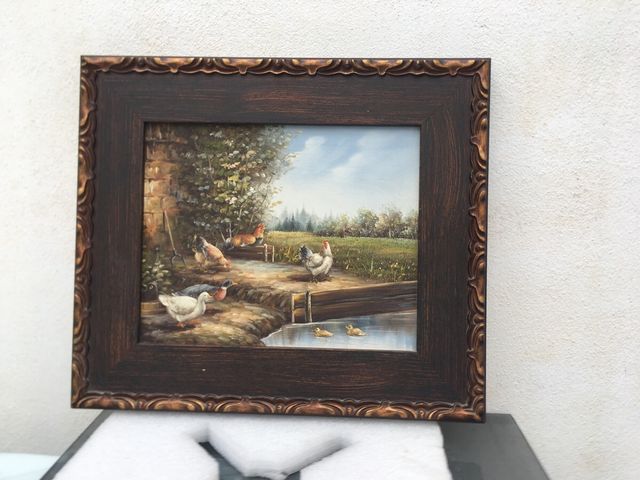 Cuadro al oleo en plumilla