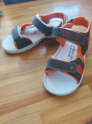 Sandalo Bambino Arancione e grigio
