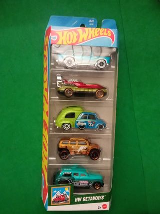 5 coches Hot wheels Hw Getaways
