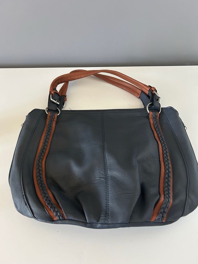 Bolso azul piel