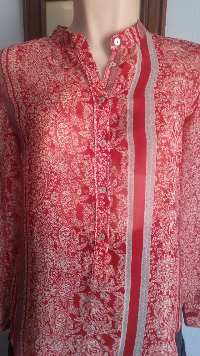 Blusa gasa estampada Mango