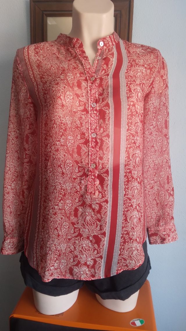 Blusa gasa estampada Mango