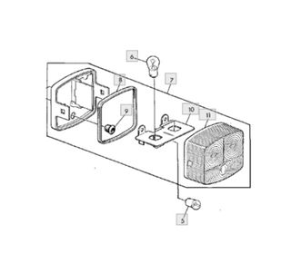 Piloto intermitente trasero izquierdo John Deere