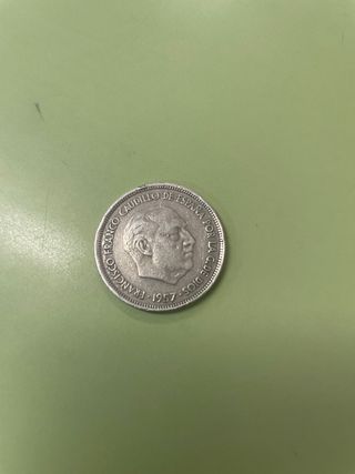 Moneda de 25 pesetas de 1957  Francisco Franco