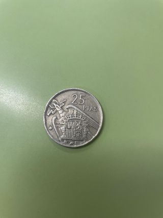 Moneda de 25 pesetas de 1957  Francisco Franco