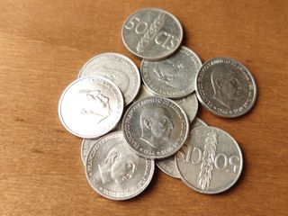 Lote 11 monedas 50 céntimos peseta 1966 Franco