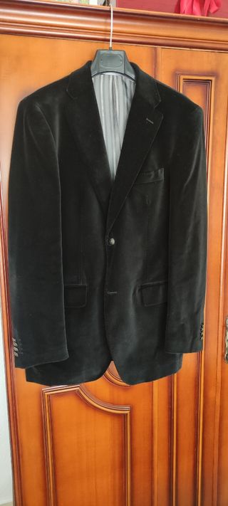 Chaqueta blazer de hombre terciopelo negro