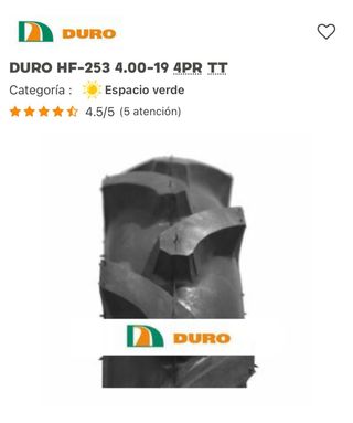 2 Neumatico Agricola DURO HF-253 4.00-19” 4PR TT