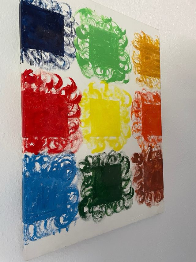 Cuadro oleo multicolor