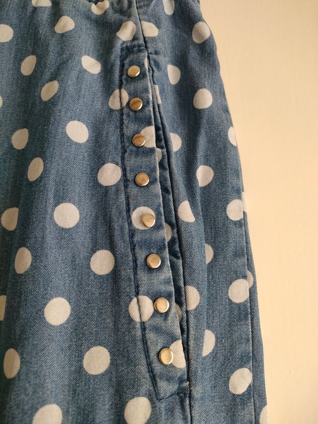 Pantalón largo señora a topos 