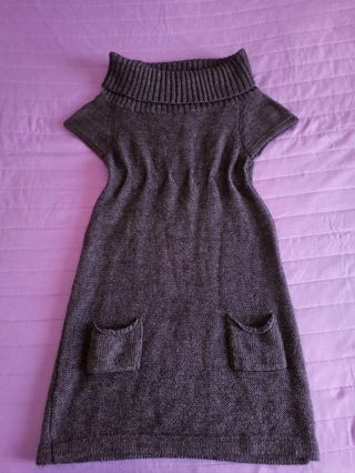 Vestito in maglia viola-grigio