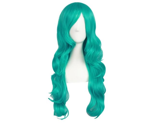 Peluca Azul Turquesa Larga NUEVA