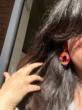 Pendientes handmade fimo de colores artesanales