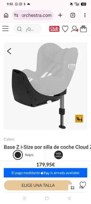 Cybex ISOFIX Base Z con mecanismo de rotación.