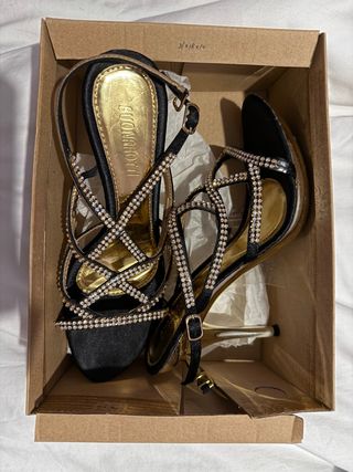 Tacones Dorados Brillos