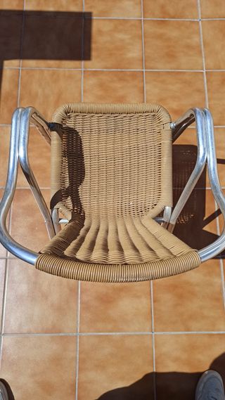 Sillas ratan bambú aluminio terraza