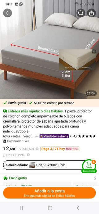 Funda colchón 190 cm