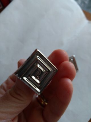 H340 orecchini quadrato geometrico inox