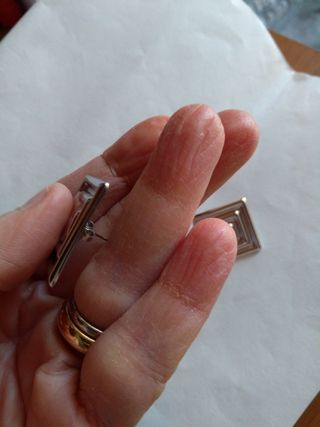 H340 orecchini quadrato geometrico inox