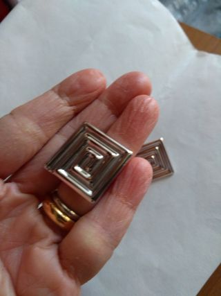 H340 orecchini quadrato geometrico inox